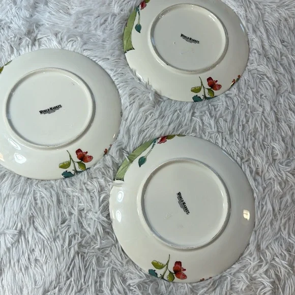 World Market Nomad Elephant Floral Print Plate Retired Pattern 8.75" set of 3 - Picture 4 of 5